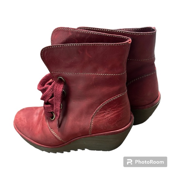 FLY LONDON leather wedge boots made in Portugal Excellent condition size 37 - Picture 3 of 15